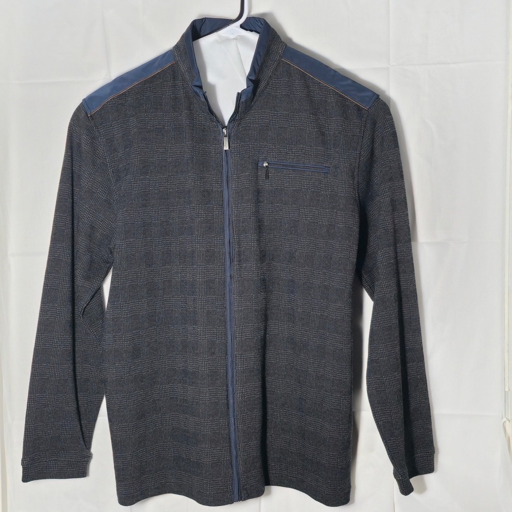 Southern Pines Full Zip Jacket Plaid Pattern Blue Accents XL